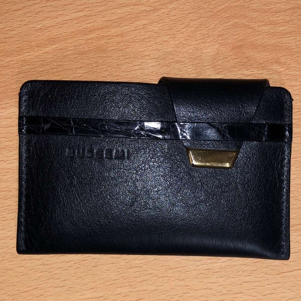 Buscemi Leather And Croc Skin Card Holder